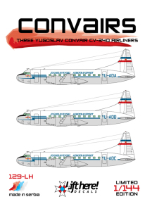 Convairs, Yugoslav Convair CV340 Airliners  129LH