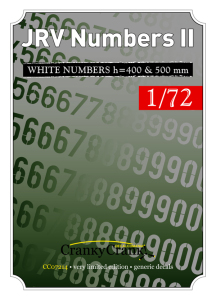 JRV White Numbers 400 & 500mm  CC072014