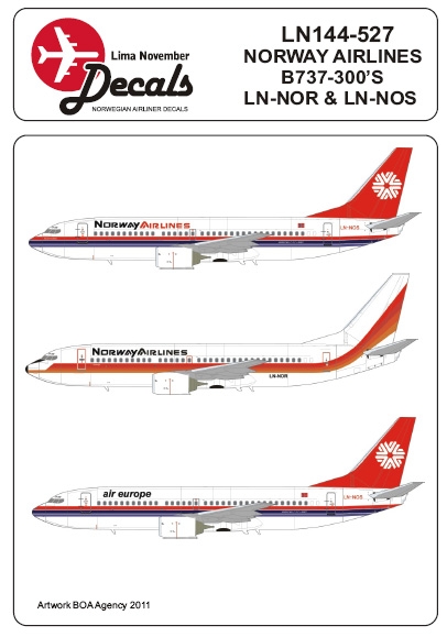 Boeing 737-300 (Norway Airlines incl. Air Europe version)  ln144-527