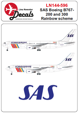 Boeing 767-200/300 (SAS in the Rainbow cs.)  LN144-596