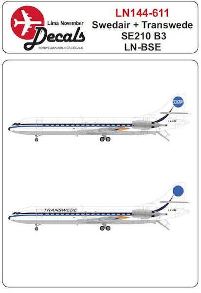 SE210 Caravelle 10B3 (LN-BSE Swedair+Transwede)  LN144-611