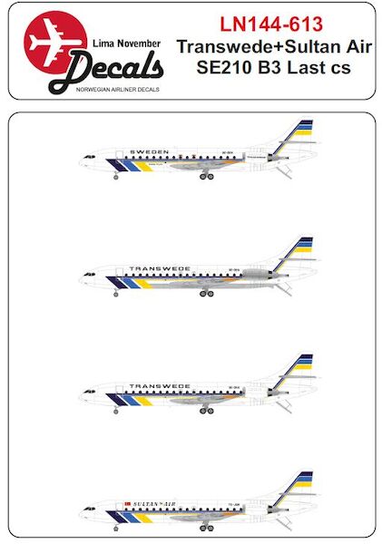 SE210 Caravelle 10B3 (Transwede new cs + Sultan Air)  LN144-613