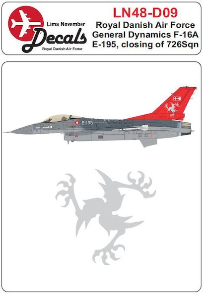 Royal Danish AF F16A E-195 "Closing of 726 Sqn"  LN48-D09