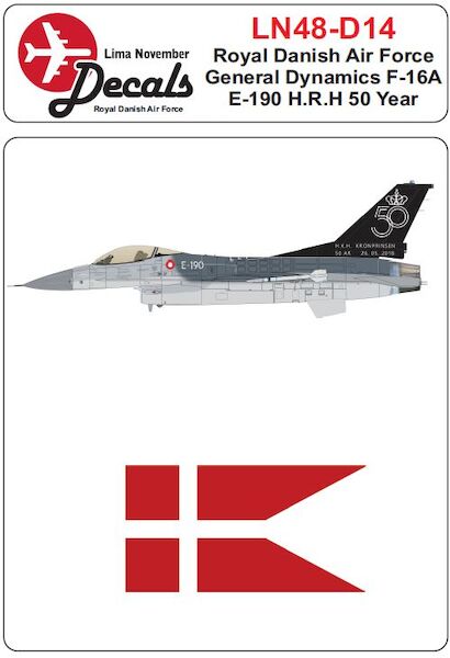 Royal Danish AF  F16A E-190 "H.R.H Kronprinsen 50 Years"  LN48-D14