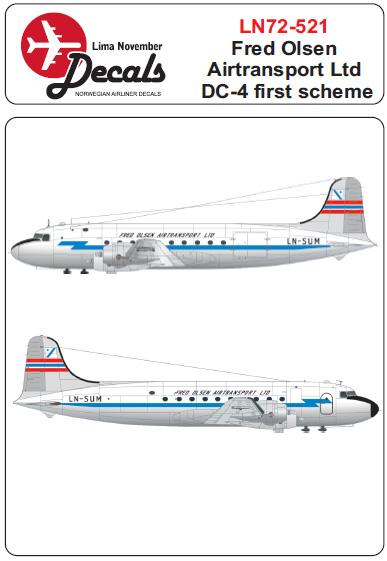 Douglas DC4 (Fred Olsen Airlines) part 1 First Scheme  LN72-521