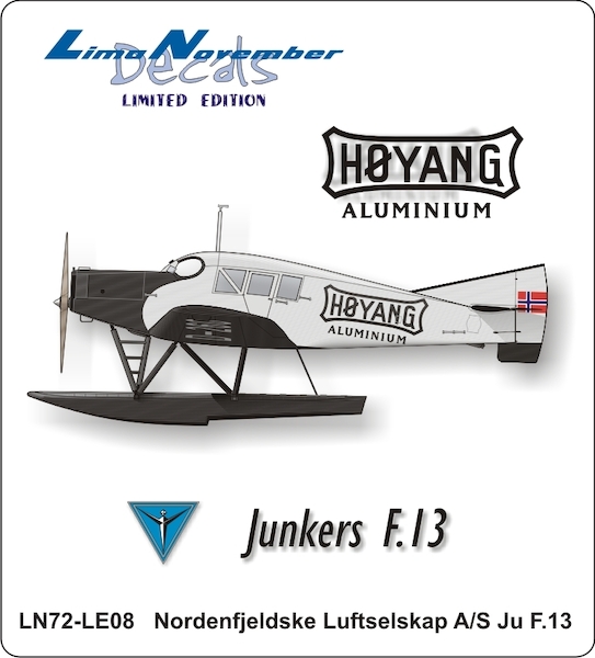 Junkers F13 on Floats (Hoyang Aluminium Nordenfjeldske Luftselskap AS)  LN72-LE08