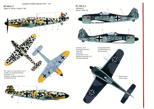 Messerschmitt BF109, BF110, Focke Wulf FW190 (See luftwaffe in focus 2)  LIF48001