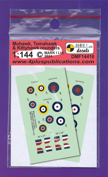 RAF Curtiss Mohawk, Tomahawk and Kittyhawk  roundels (2 sets)  DMF14416