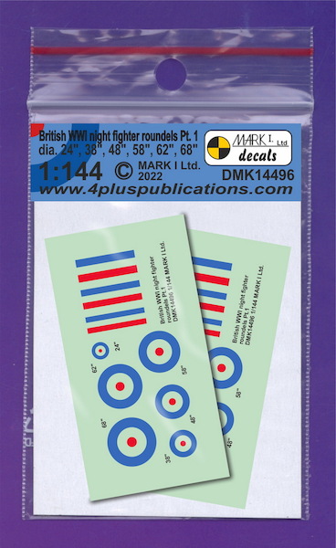 British WWI Night Fighter Roundels part 1 (2 sets)  DMK14496