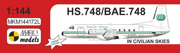 Hawker Siddely HS748/BAe.748 'in Civilian Skies' (British, Emerald Airways, West Air SwedenAutair, Scottish European, DLT) (REISSUE)  MKM144172L