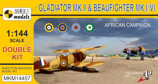Beaufighter MKI/MKVI  and Gloster Gladiator MKII in African Campaign (2 kits included)  MKM14457