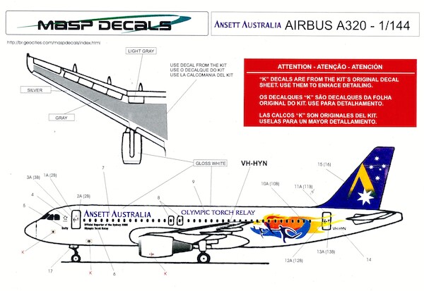 Airbus A320 (Ansett Australia)  MASP4-44