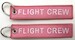 Keyholder with FLIGHT CREW on both sides - pink background 