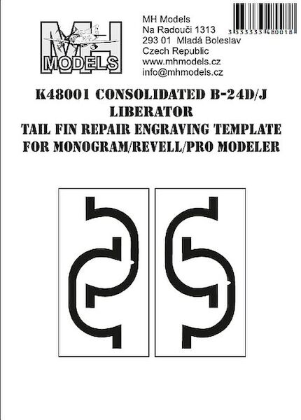 Consolidated B24D/J Liberator Tail fin Repair Engraving Plate (Monogram/Revell)  K48001