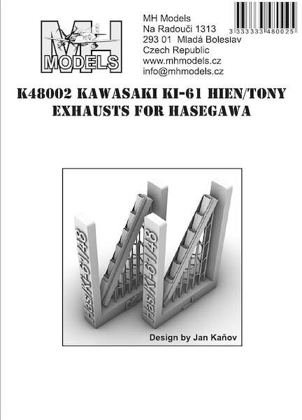 Kawasaki K61 Hien/Tony Exhausts (Hasegawa)  K48002