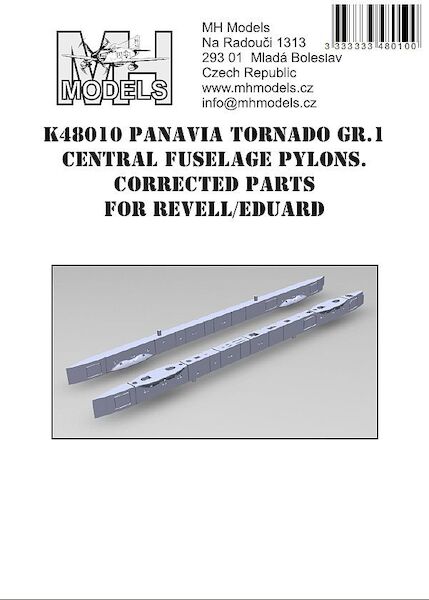 Panavia Tornado GR1 central Fuselage Pylons. Corrected set for Revell/Eduard  K48010