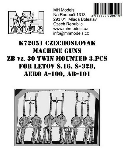 Czechoslovak Machine Guns ZB vz.30 Twin Mounted for: Letov S16, S328, Aero A100, AB101  K72051