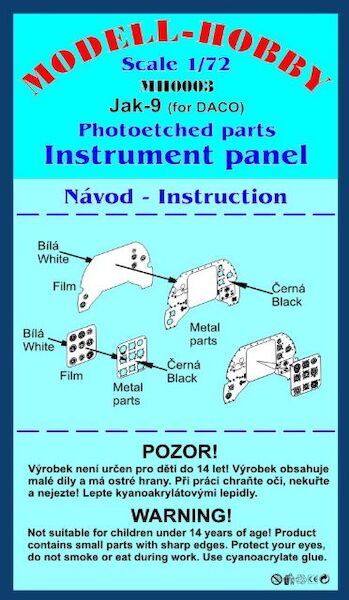 Yakovlev Yak9 instrument panel (DAKOPLAST)  K72903