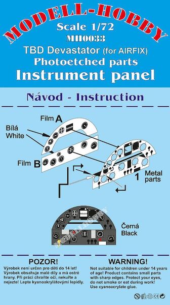 TBD Devastator instrument panel (Airfix)  K72933