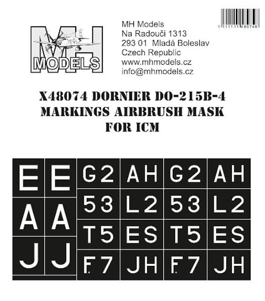 Dornier Do215B-4 markings Airbrush mask (ICM)  X48074
