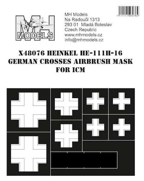 Heinkel He111H-16 German Cross markings Airbrush mask (ICM)  X48076