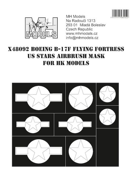 Boeing B17F Flying Fortress US Stars airbrush mask (HK Models)  X48092