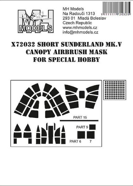 Short Sunderland MKV canopy and Turrets Airbrush Masks (Special hobby)  X72032