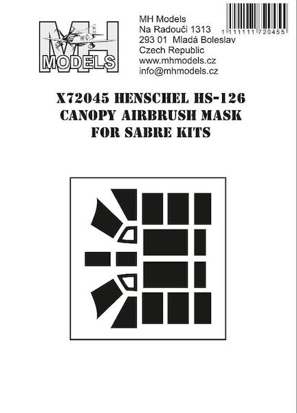 Henschel Hs126 Canopy Masks (Sabre kits)  X72045