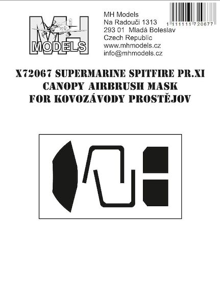 Supermarine Spitfire PRXI canopy Airbrush Masks (KP)  X72067
