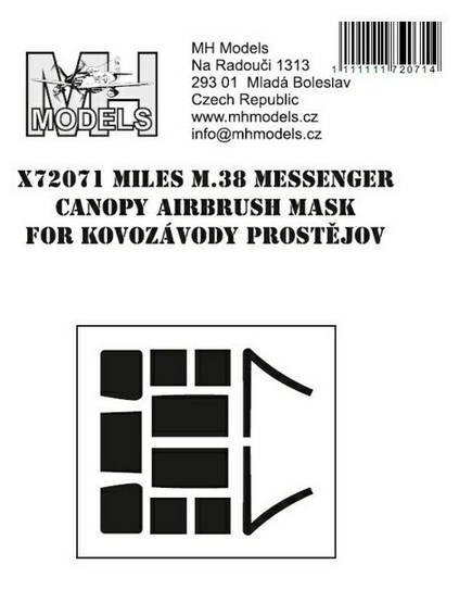 Miles M38 Messenger Canopy Airbrush Masks  (KP)  X72071