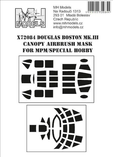 Douglas BVoston MKIII Canopy and Glassparts Airbrush Masks (MPM/Special Hobby)  X72084