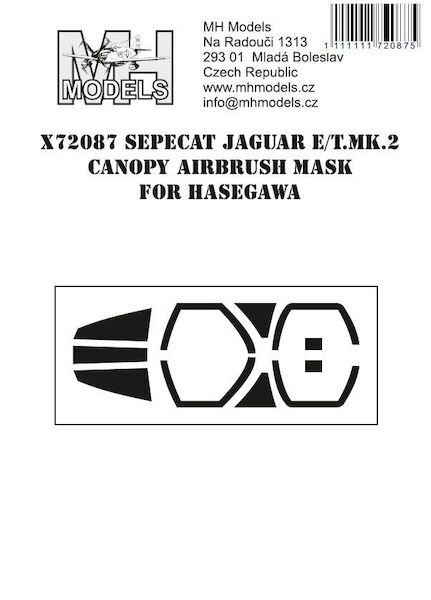 Sepecat jaguar E/T mk2 Dual Canopy Airbrush Masks (Hasegawa)  X72087