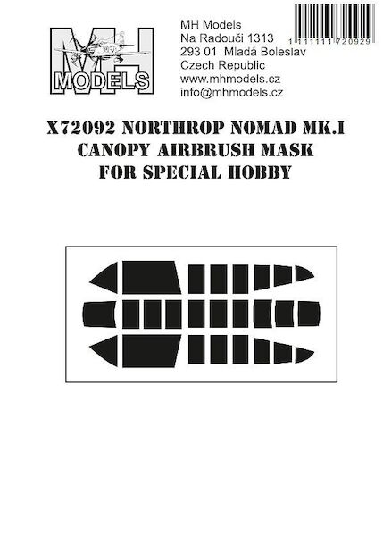 Northrop Nomad MK1  Canopy Airbrush Masks (Special Hobby /MPM)  X72092
