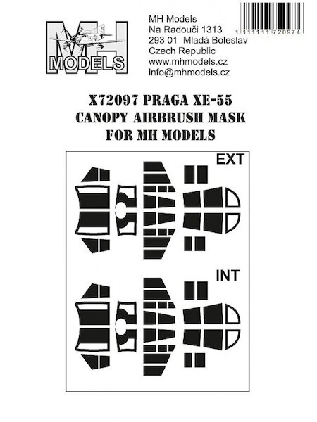 Praga XF55 Canopy Airbrush Masks (MH Models)  X72097