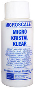 Micro Kristal Klear, Liquid plasic adhesive and model window forming material  MI-9