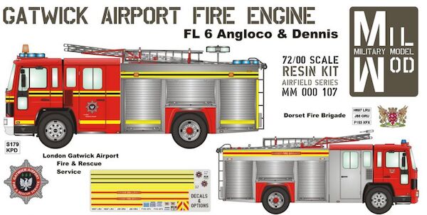 Gatwick Airport Fire Engine Angloco - Dennis on Volvo FL614  MM000-107