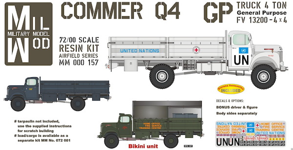 Commer Q4 General Purpose 4 ton Truck (RAF, UN, etc,)  MM000-157