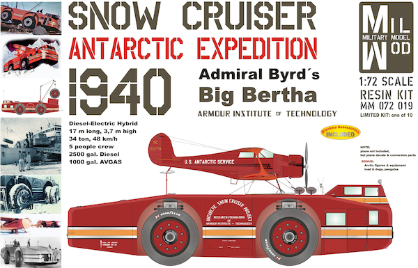 Byrds  Antarctic Snow Cruiser 1940  - with load and Arctic figures & animals (SMALL RESTOCK)  MM072-019