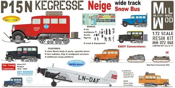 Kegresse P15N Neige Wide track Snow Bus Transporter  or Airfield Tug  half track (BACK IN STOCK!)  MM072-046