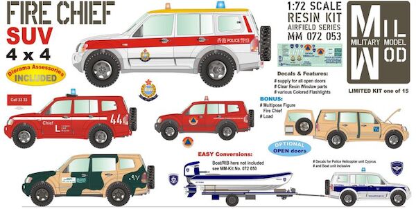 Mitsubishi Pajero 4 x 4 SUV Fire Chief command car -   with various roof Flashlights  MM072-053
