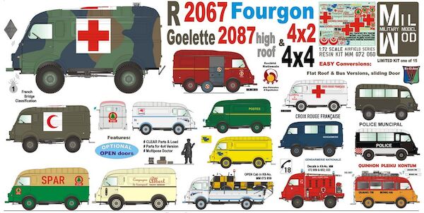Renault Goelette R 2067 & 87 Fourgon 4x2 & 4x4 Ambulance  MM072-060