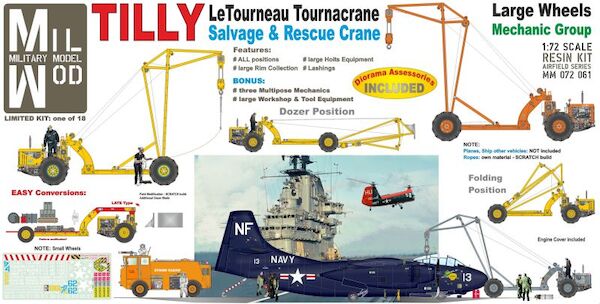 TILLY Salvage & Rescue Tournacrane - Large Wheels, Rims, three Mechanics & Equipment (BACK IN STOCK)  MM072-061