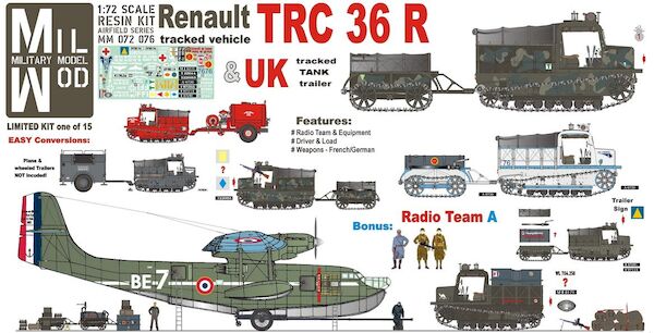 Renault TRC 36R tracked vehicle with UK tracked tank trailer with Radio Team A  MM072-076