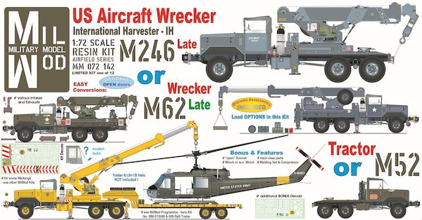 M242 Aircraft Wrecker or M62 Wrecker late or M52 	Tractor - parts for 3 types in one kit  MM072-142