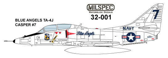 Blue Angels TA4J Skyhawk 'Casper' # 7  MILSPEC32-001