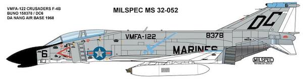 F4B Phantom (VMFA122  "Crusaders" BuNo158378/DC6, Da Nang AFB 1968)  MILSPEC32-052