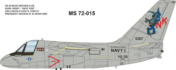 Lockheed S3B Viking (VS35 "Blue Wolves" USS Lincoln CVN72)  MILSPEC72-015