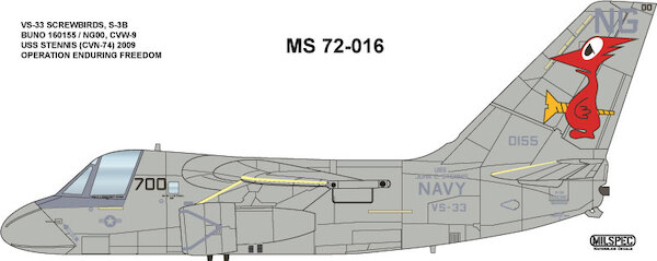 Lockheed S3B Viking (VS33 "Screwbirds" USS Stennis CVN74)  MILSPEC72-016