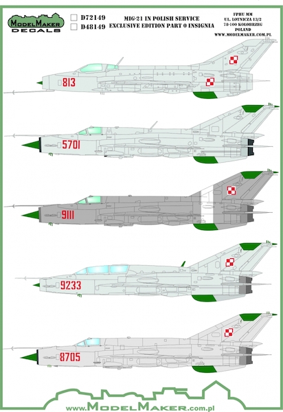 Mikoyan MiG21 in Polish Service, exclusive part Insignia  MMD-48149