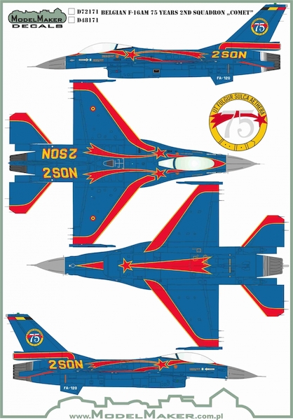 Belgian F16 "75 years 2nd Squadron "Comete"" MMD-48171
